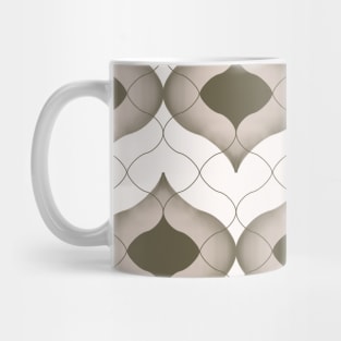 Ogee tile khaki green beige earth tones classic abstract geometrical design Mug